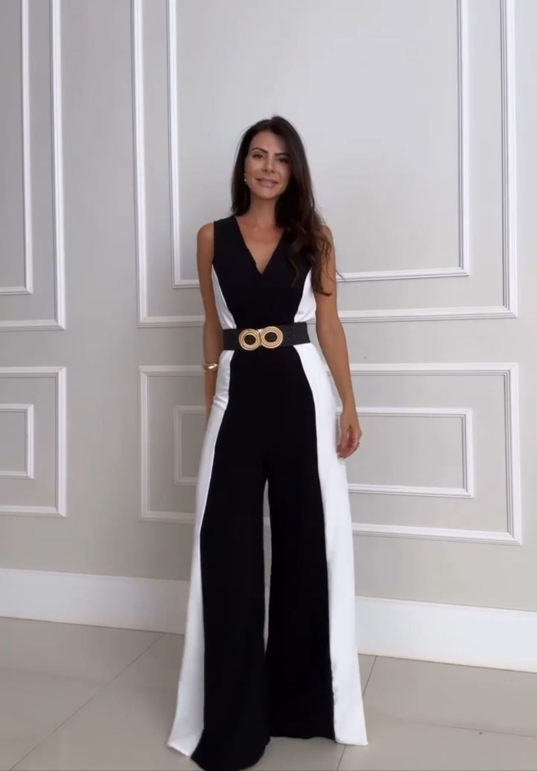 Abby | Elegancki Dwukolorowy Kombinezon
